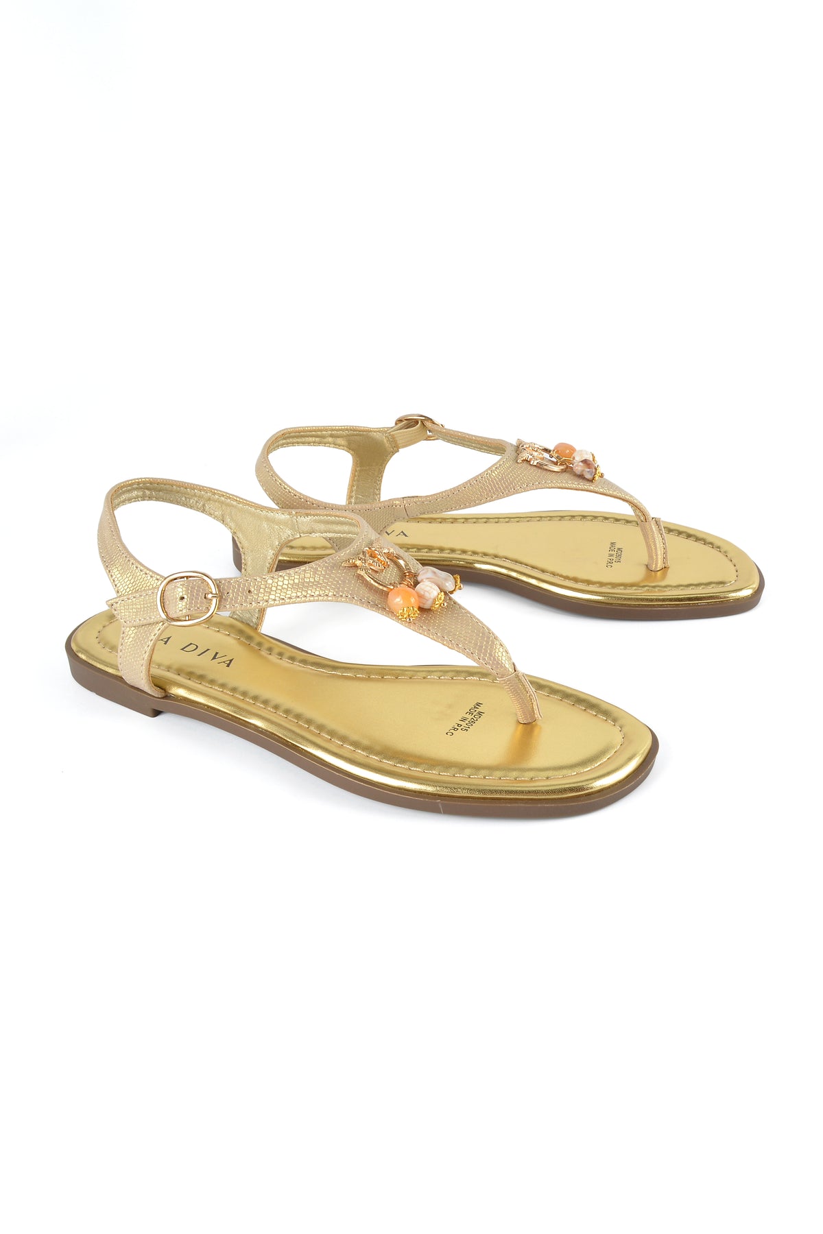 MIA DIVA T-Strap Flat Sandals Soleil 26015