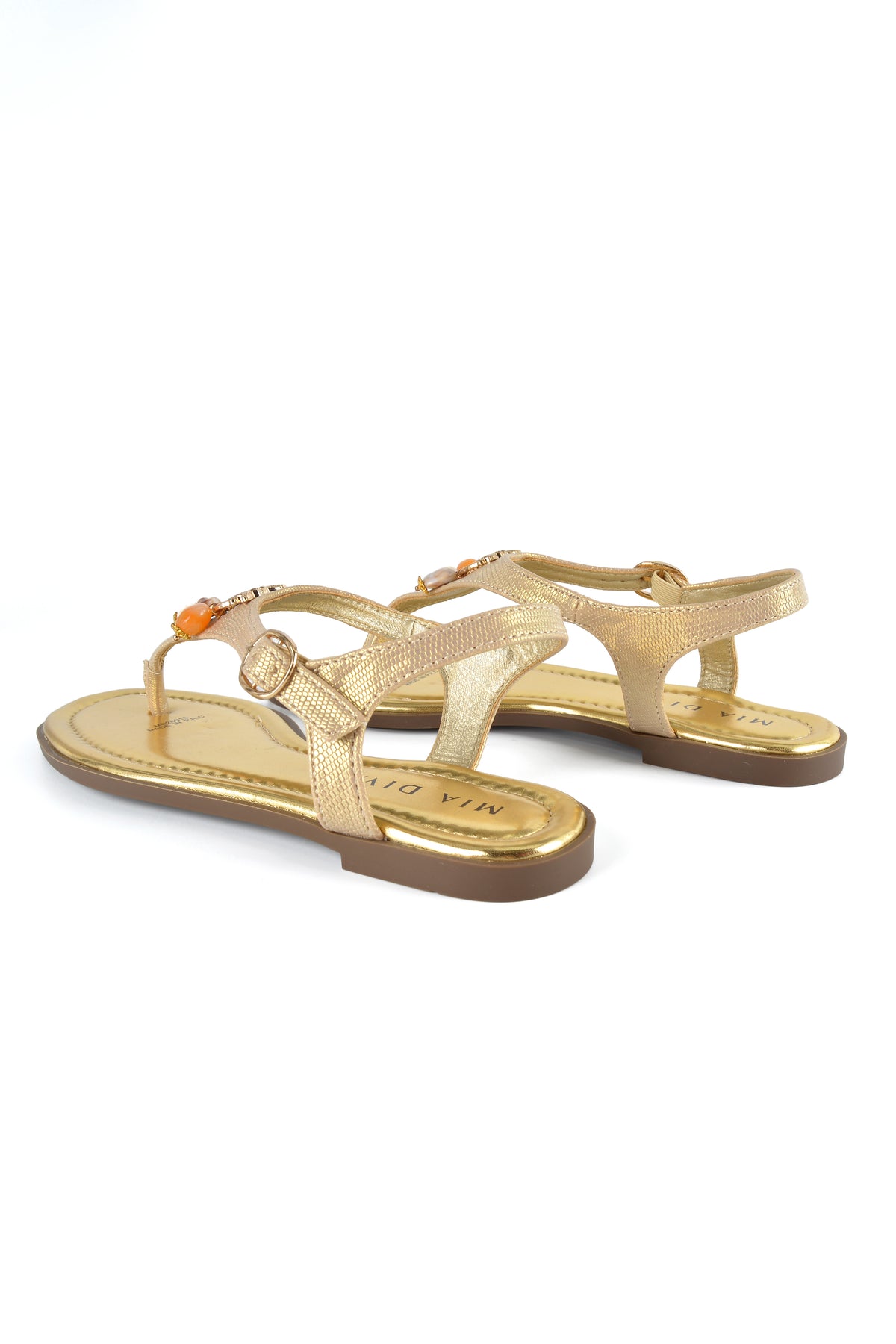 MIA DIVA T-Strap Flat Sandals Soleil 26015