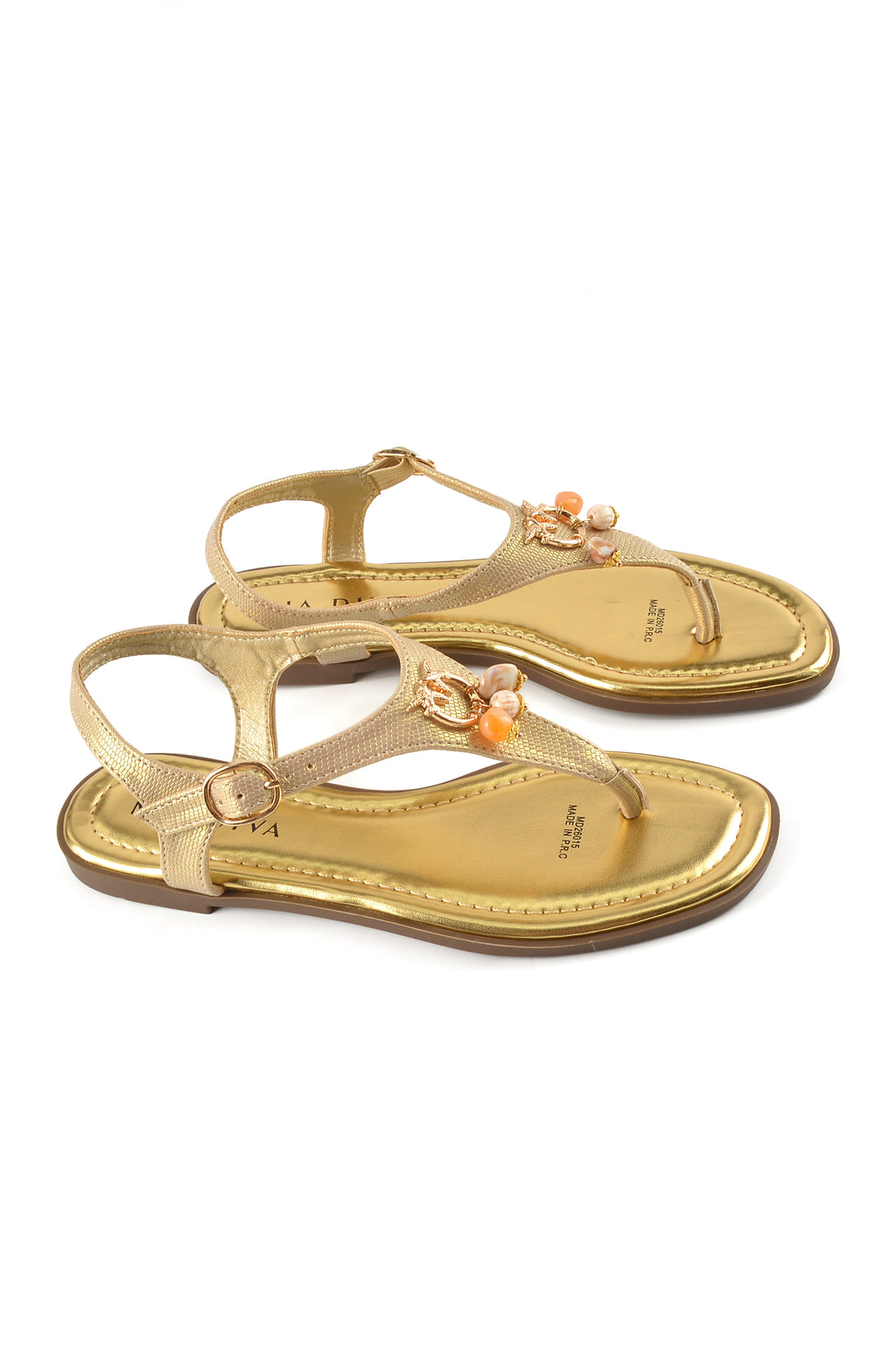 MIA DIVA T-Strap Flat Sandals Soleil 26015