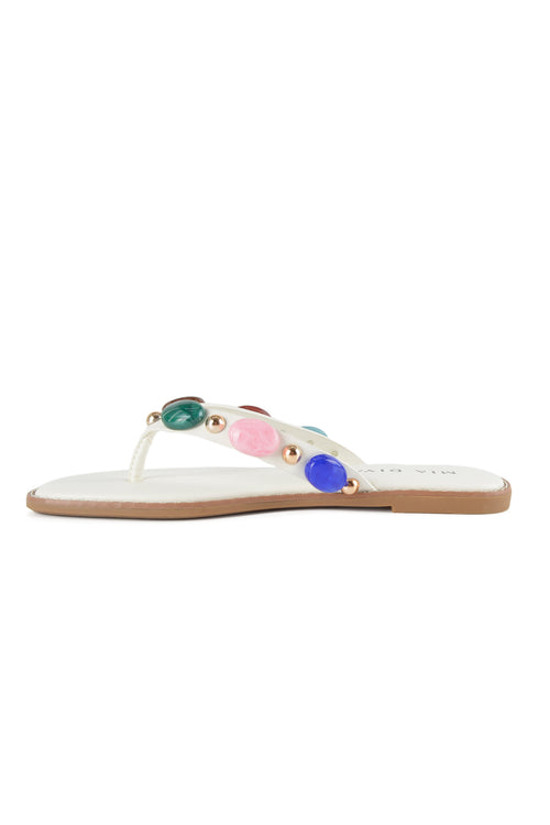 MIA DIVA Colorful Gem Thong Flat Sandals Fuma 25103