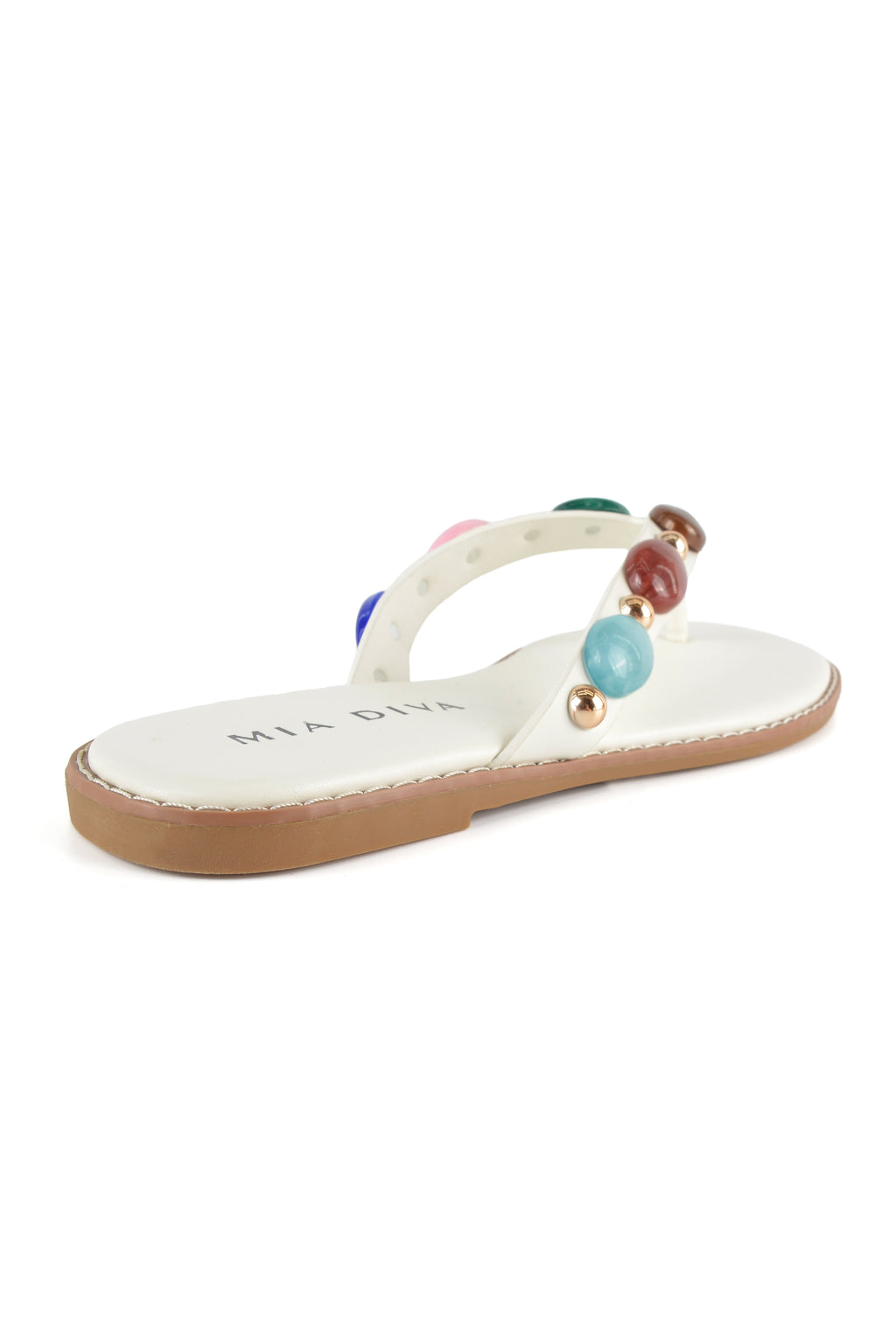 MIA DIVA Colorful Gem Thong Flat Sandals Fuma 25103