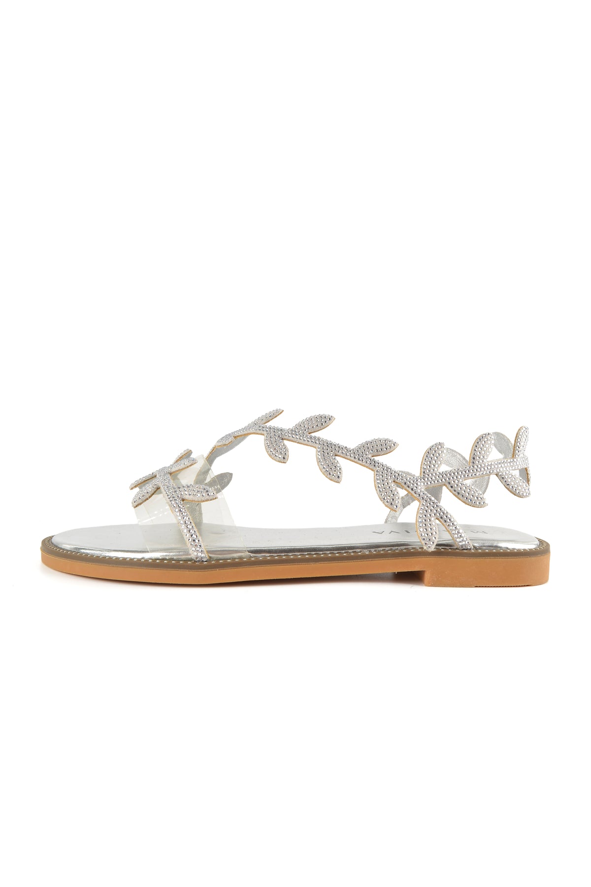 MIA DIVA Crystal Leaf Strap Flat Sandals Nymphia 25106
