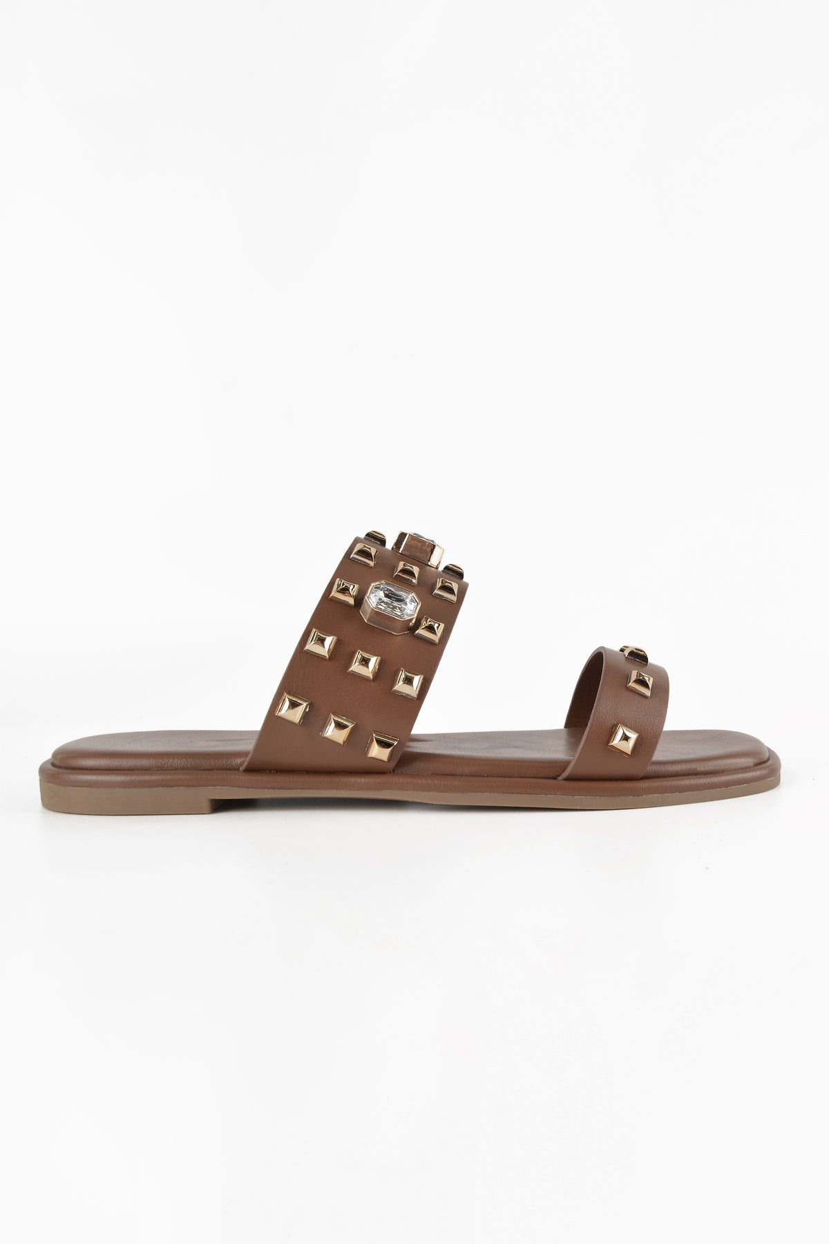 MIA DIVA Double Strap Stud  Flat Sandals Baka 2596