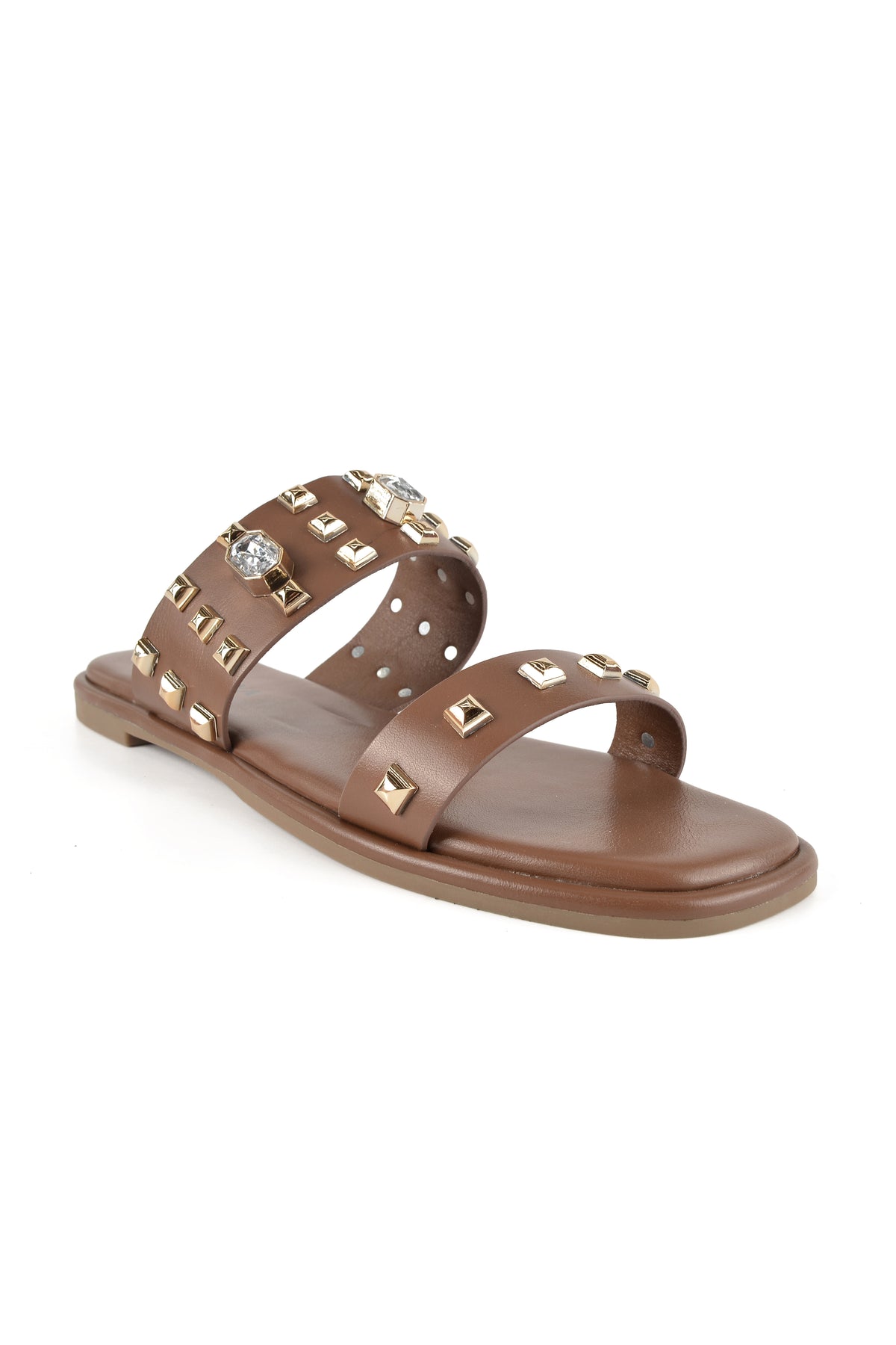 MIA DIVA Double Strap Stud  Flat Sandals Baka 2596