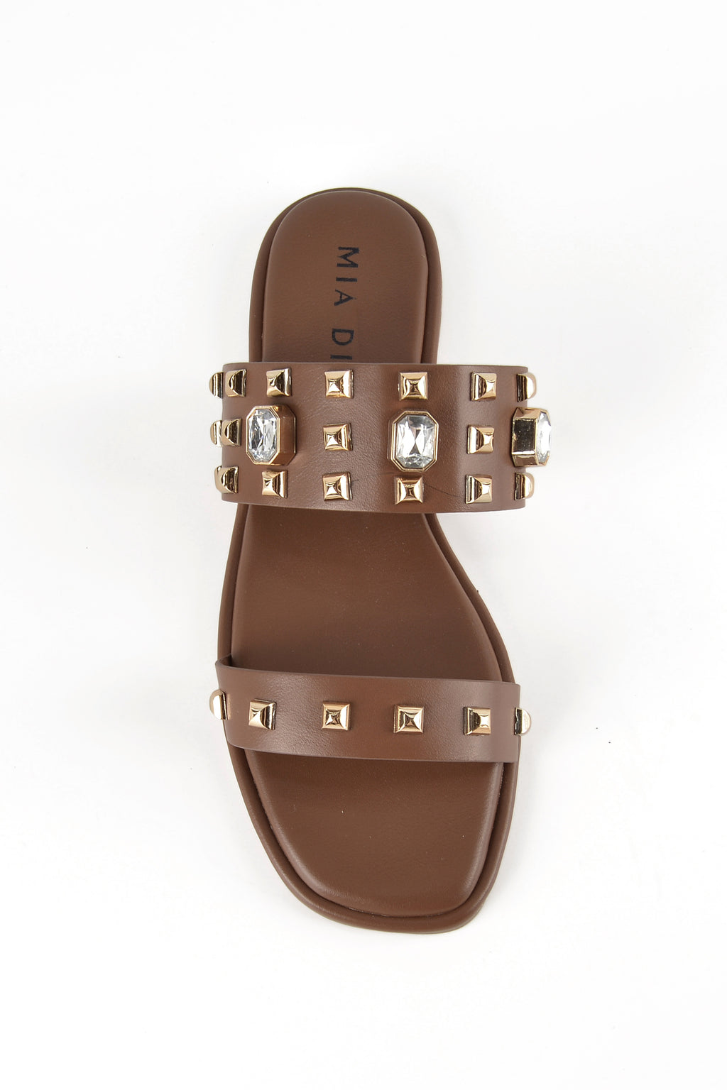 MIA DIVA Double Strap Stud  Flat Sandals Baka 2596