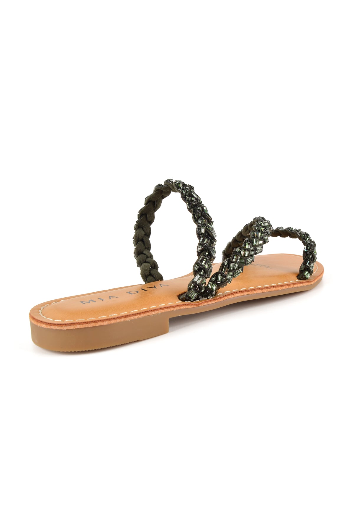 MIA DIVA Crystal Strap Flat Sandals Selina 2575