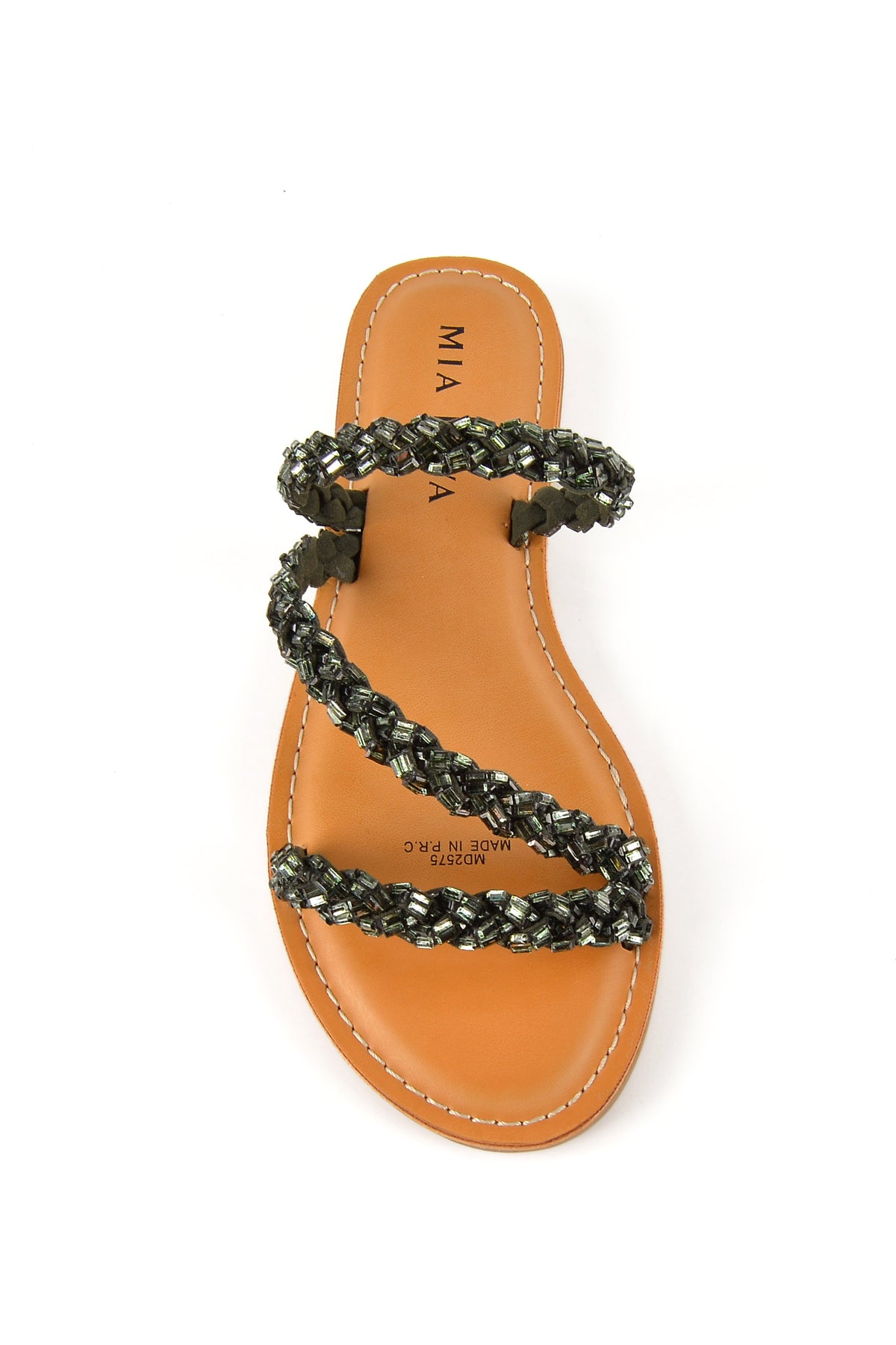 MIA DIVA Crystal Strap Flat Sandals Selina 2575