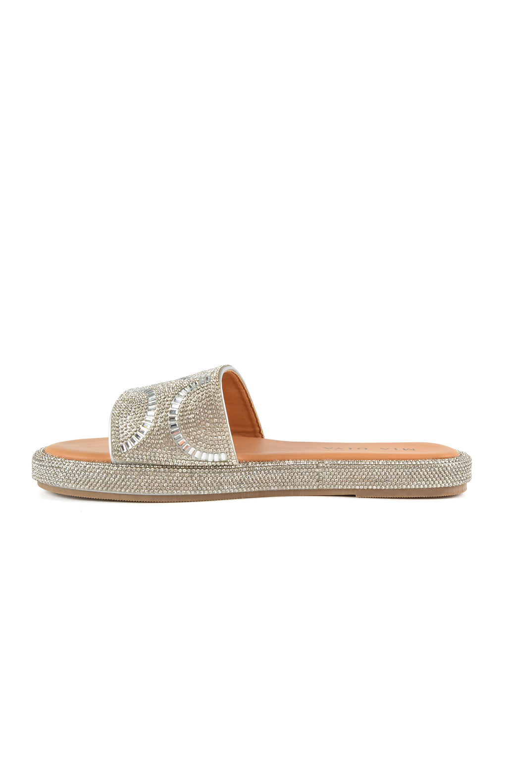 MIA DIVA Geometric Crystal Slide Sandal Dramar 25154