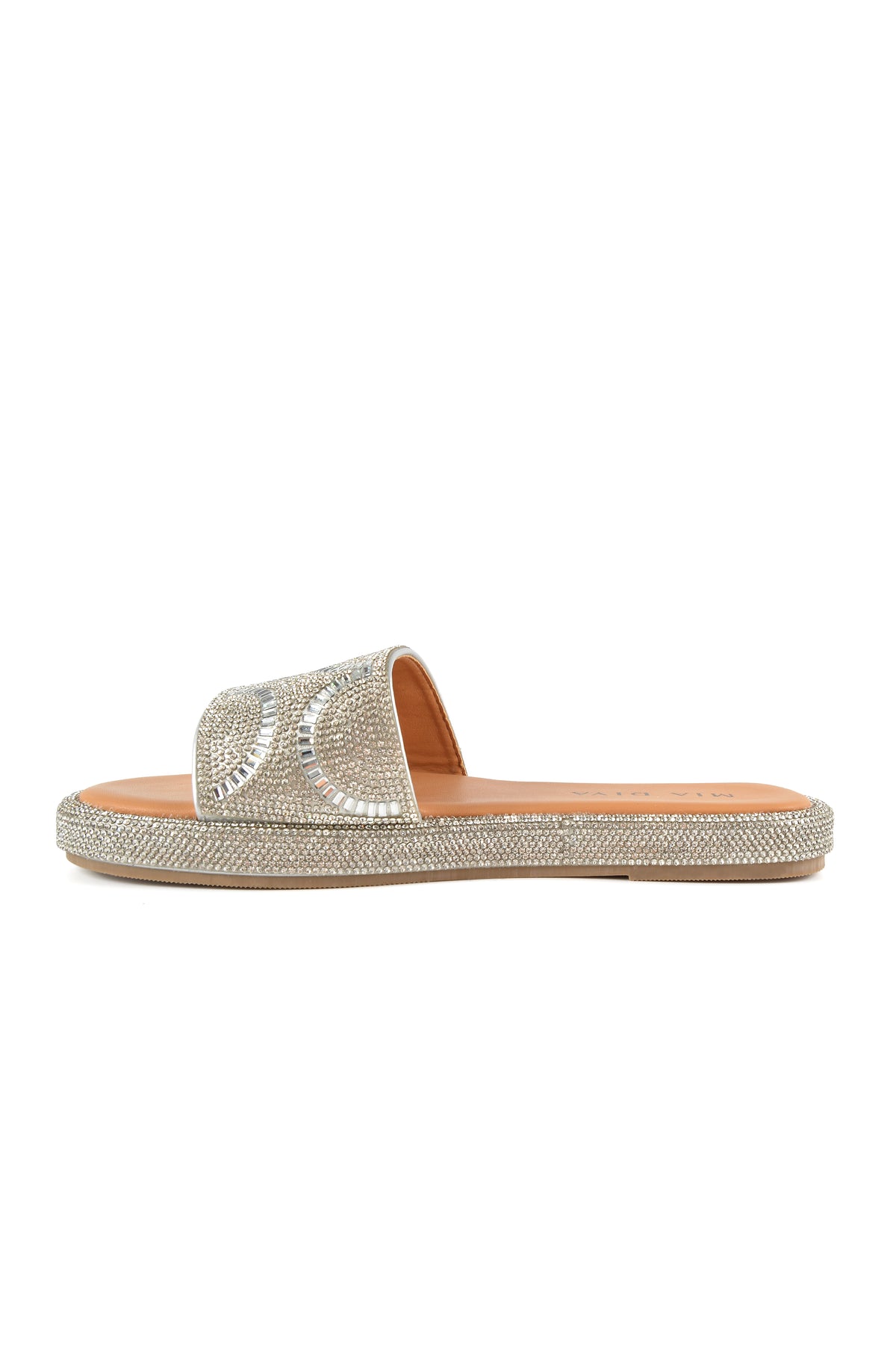 MIA DIVA Geometric Crystal Slide Sandal Dramar 25154