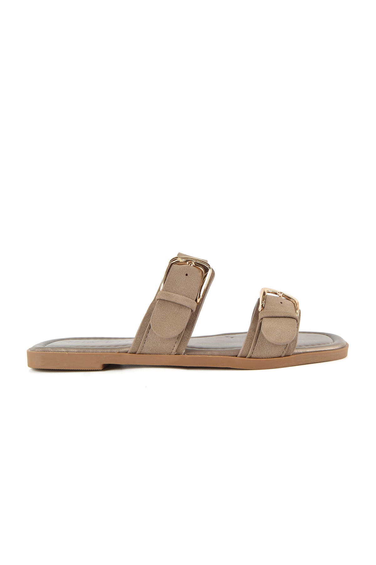 MIA DIVA Double Strap Gold Buckle Flat sandals Kaira 2566