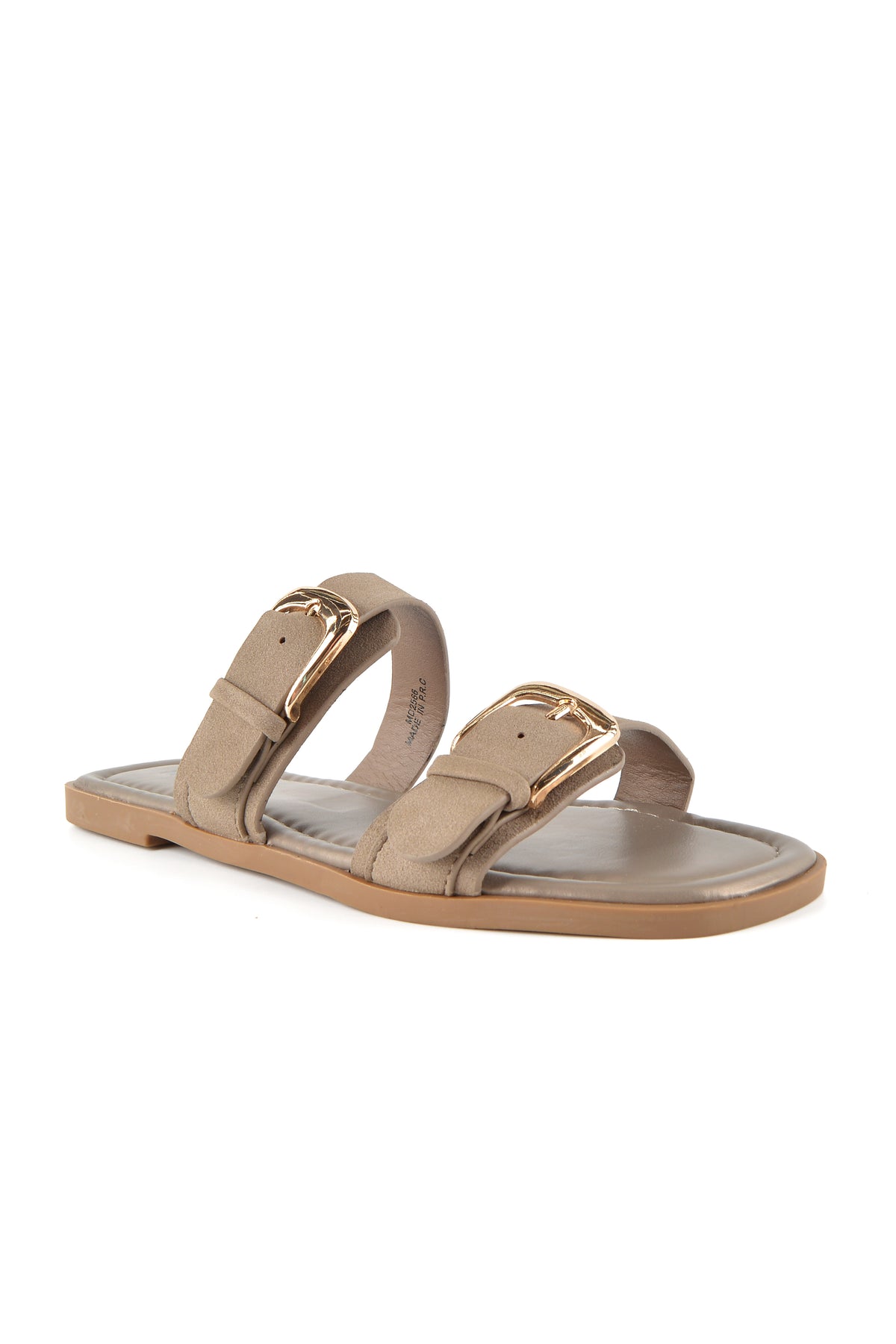 MIA DIVA Double Strap Gold Buckle Flat sandals Kaira 2566
