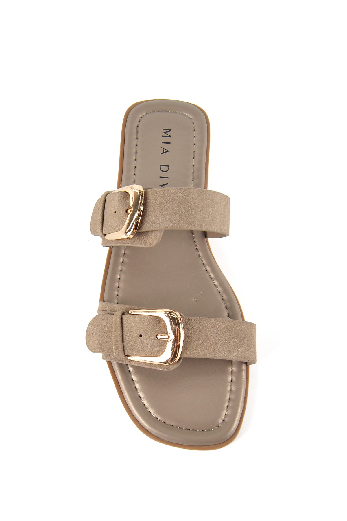 MIA DIVA Double Strap Gold Buckle Flat sandals Kaira 2566