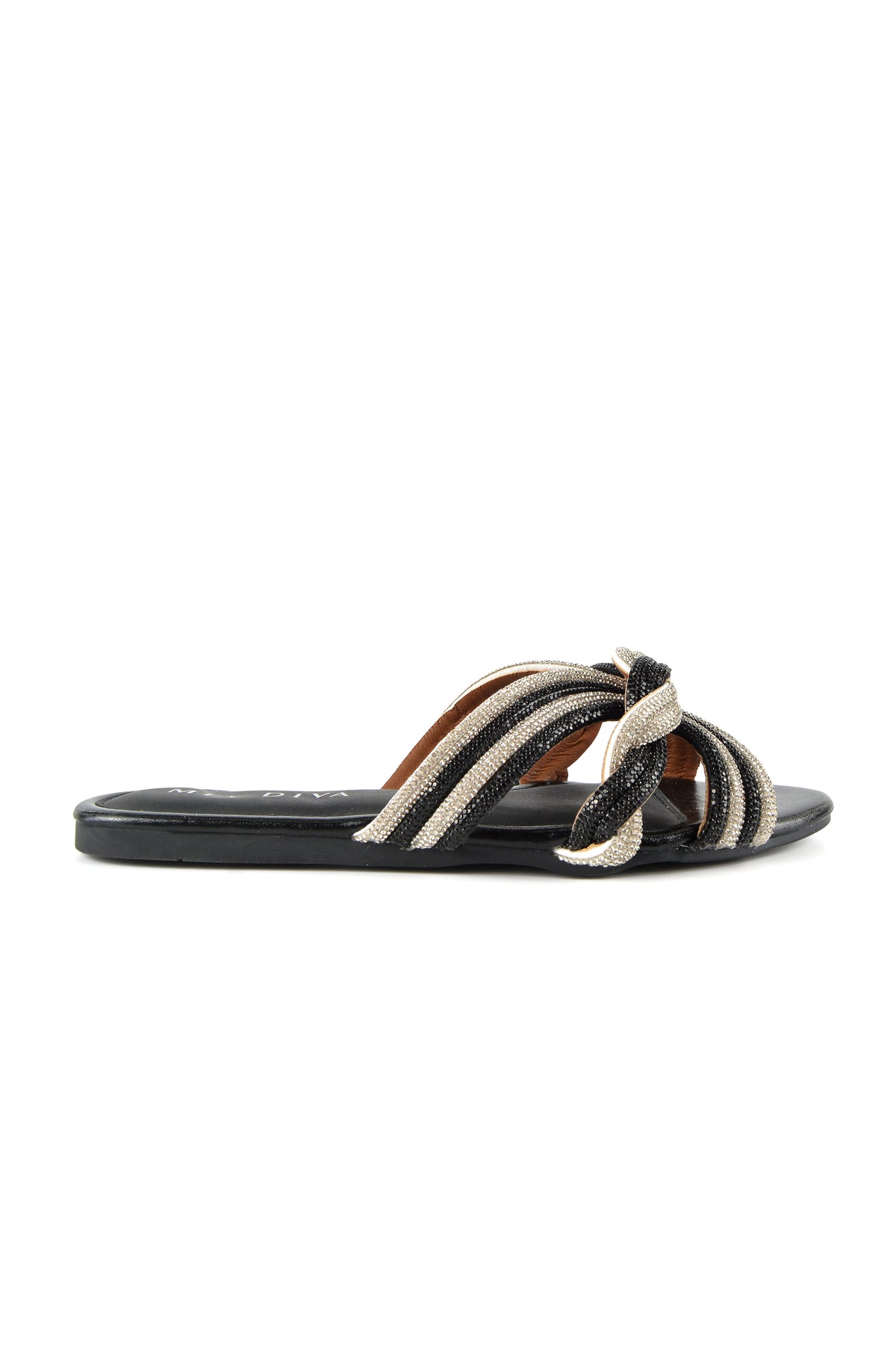 MIA DIVA Crystal Multi Strap Flat Sandals Likya 2560