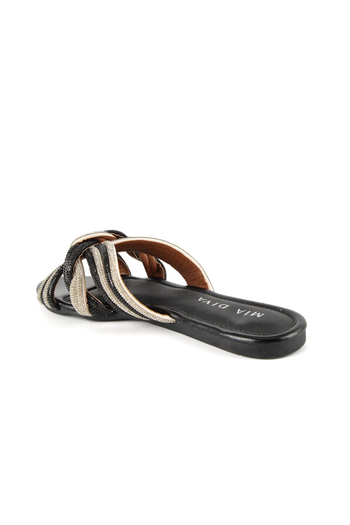MIA DIVA Crystal Multi Strap Flat Sandals Likya 2560