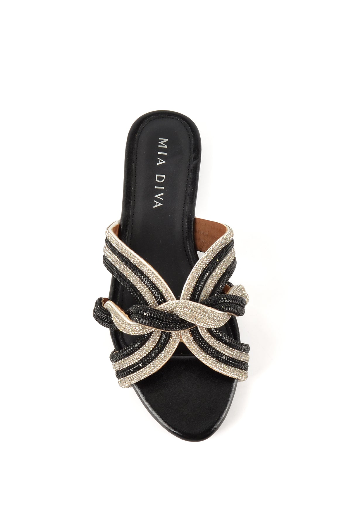 MIA DIVA Crystal Multi Strap Flat Sandals Likya 2560