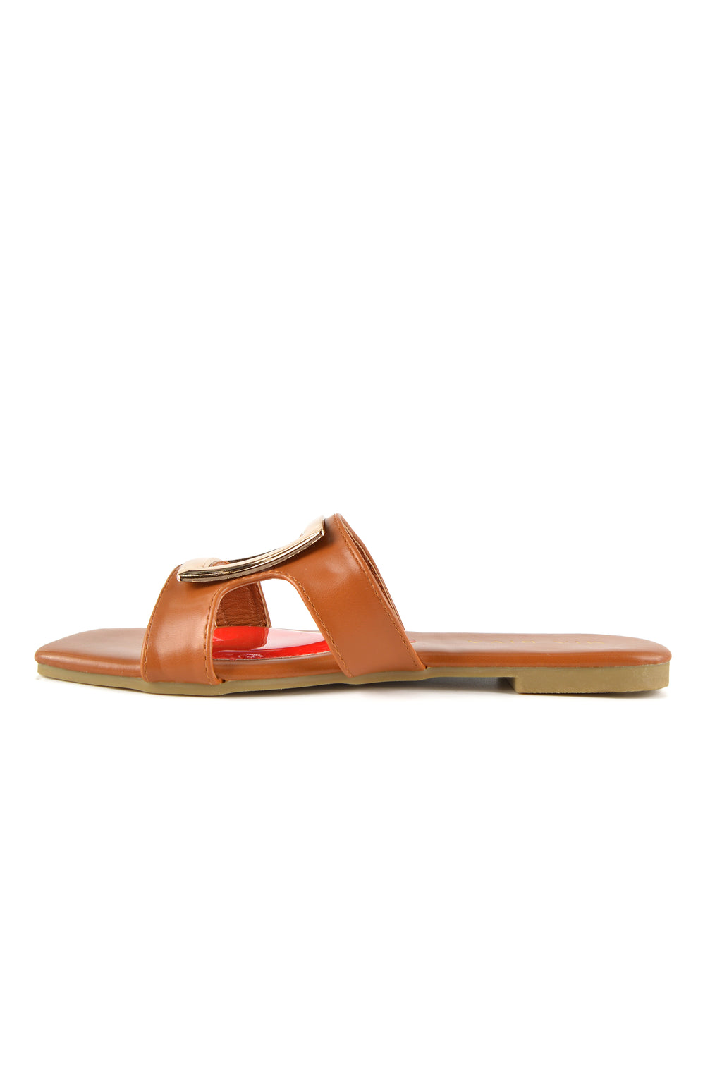 MIA DIVA Gold Square Buckle Flat Sandals Buka 2536