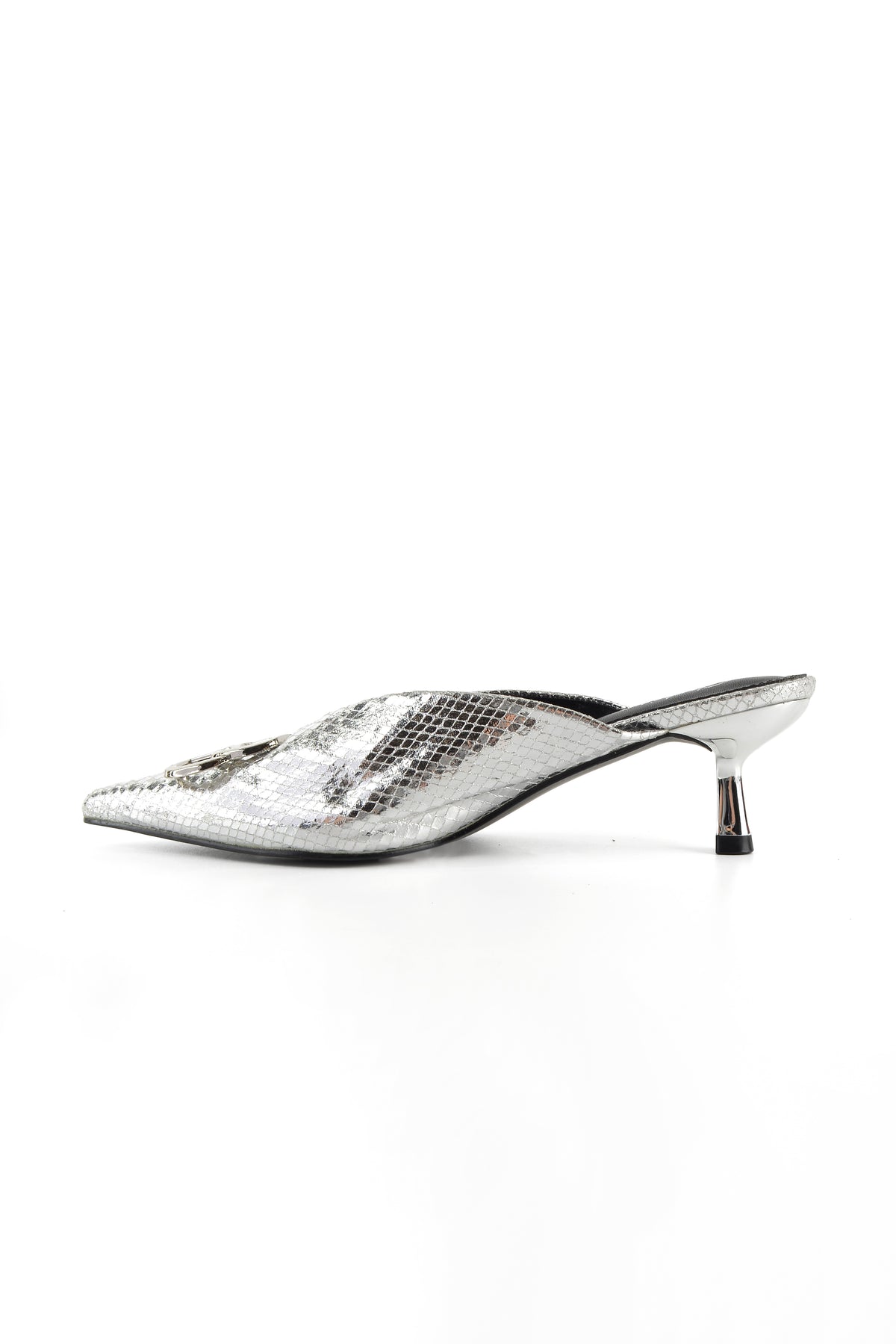 MIA DIVA Textured Metallic Buckle Heels Kosia 2595