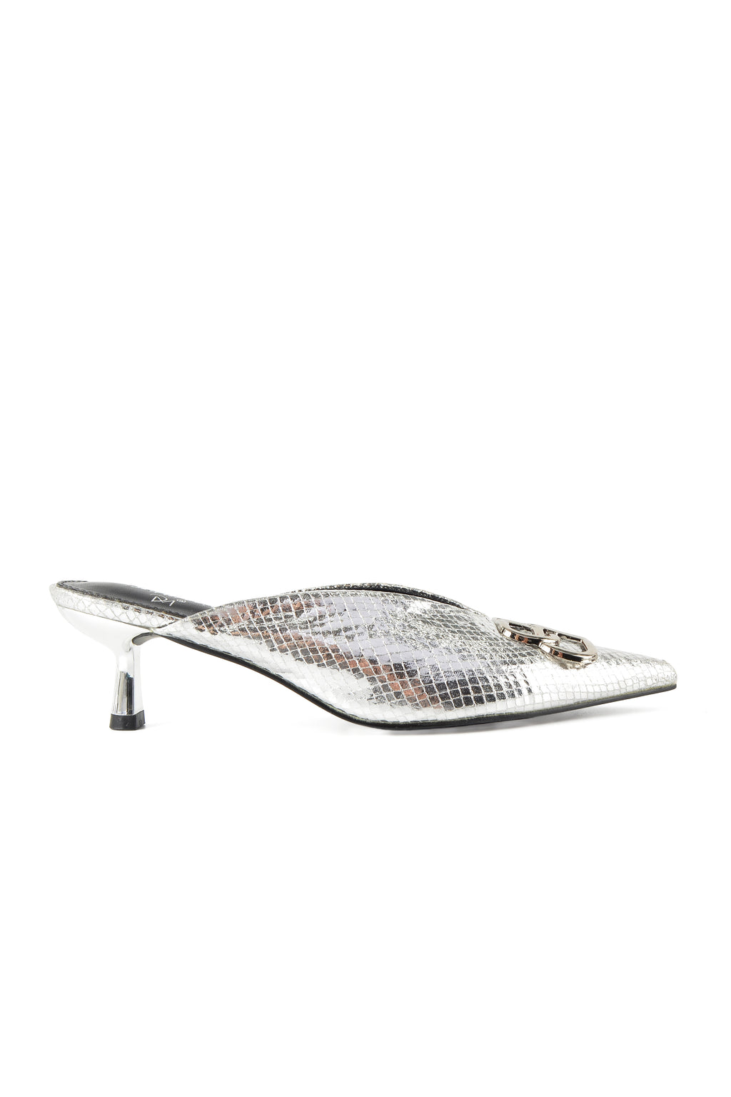 MIA DIVA Textured Metallic Buckle Heels Kosia 2595