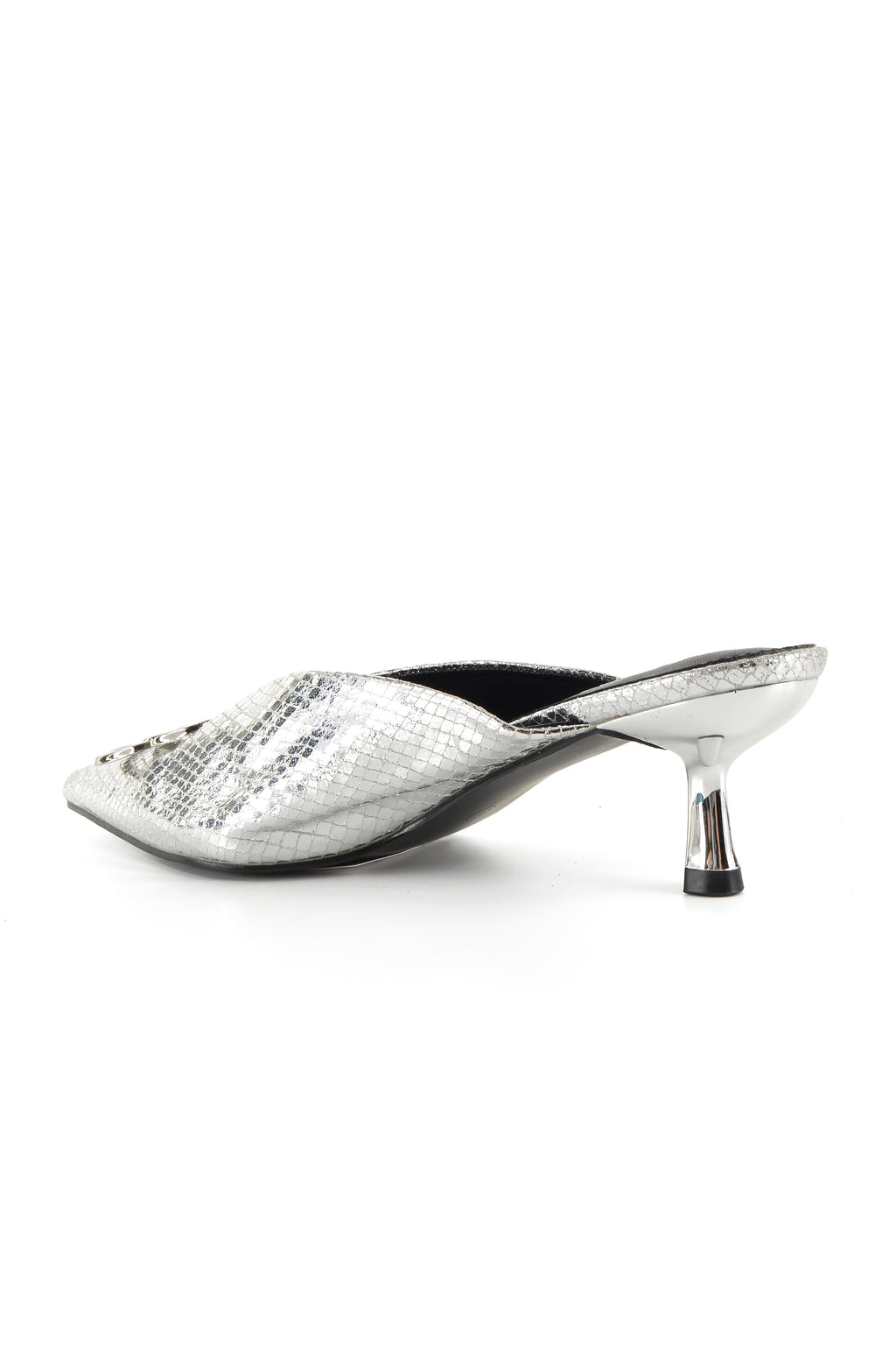 MIA DIVA Textured Metallic Buckle Heels Kosia 2595