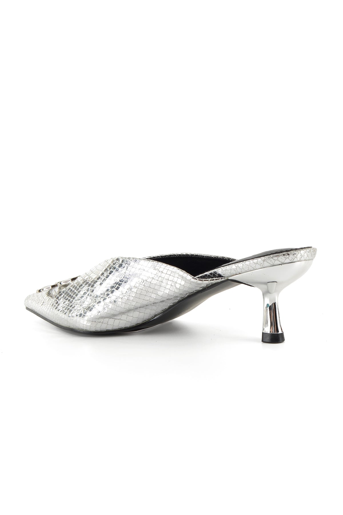 MIA DIVA Textured Metallic Buckle Heels Kosia 2595