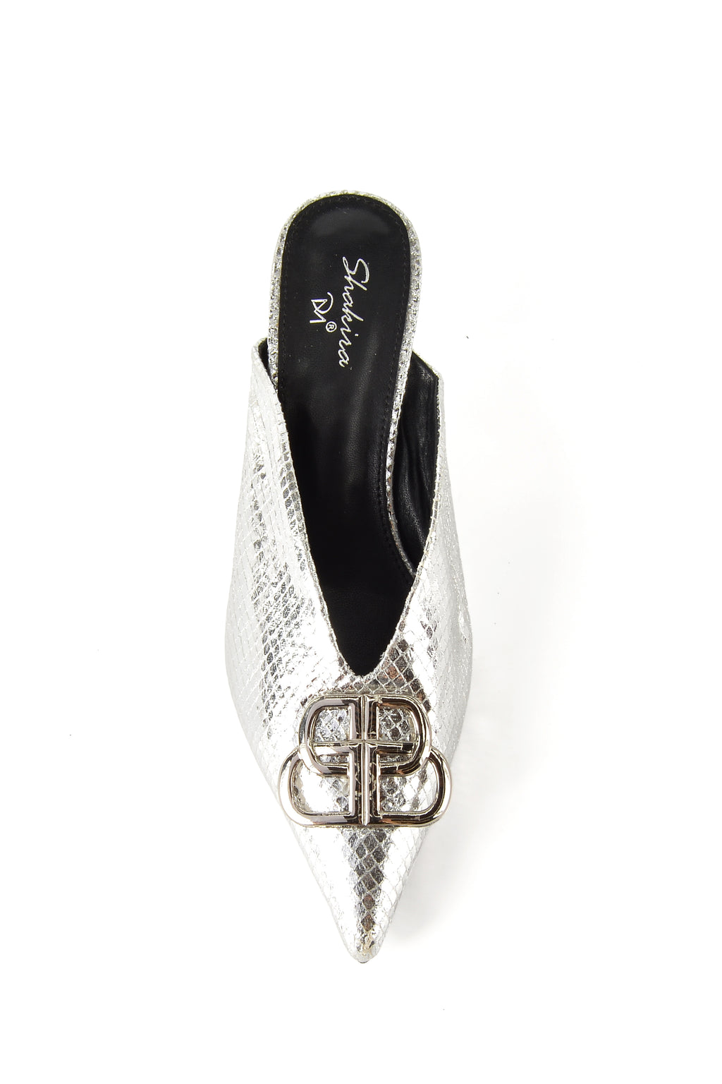 MIA DIVA Textured Metallic Buckle Heels Kosia 2595