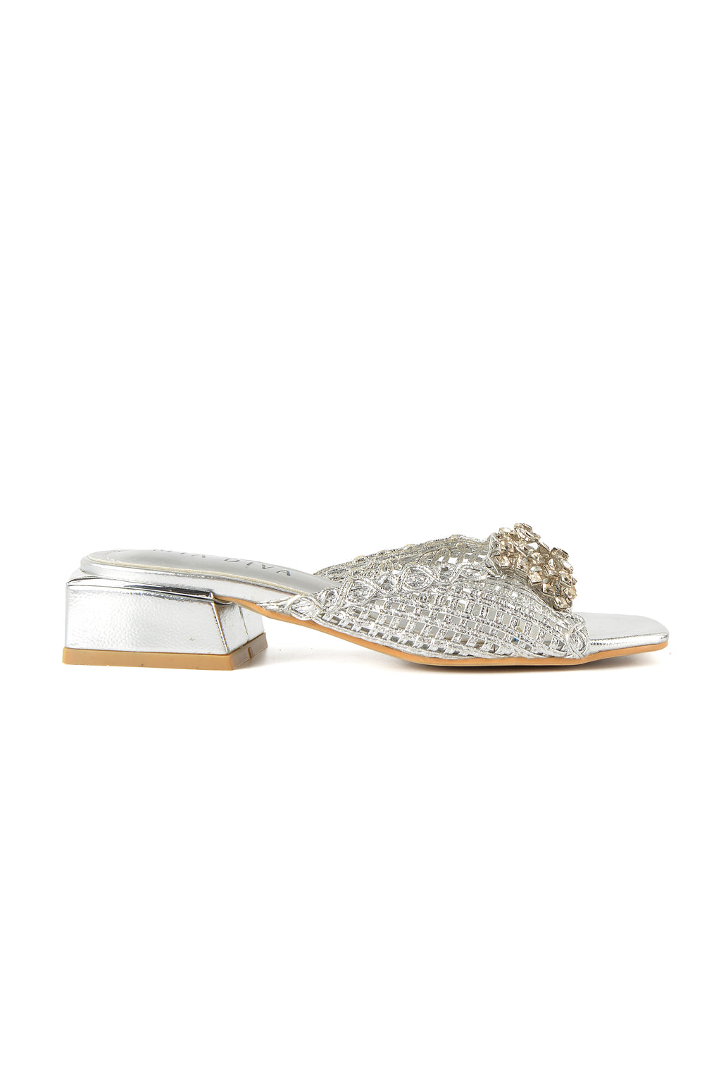 MIA DIVA Crystal Buckle Woven Mules Moria 25109