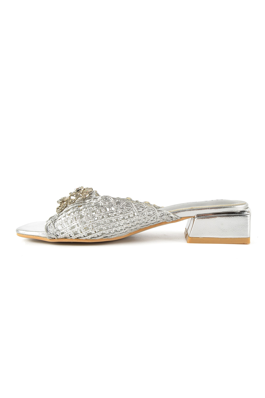 MIA DIVA Crystal Buckle Woven Mules Moria 25109