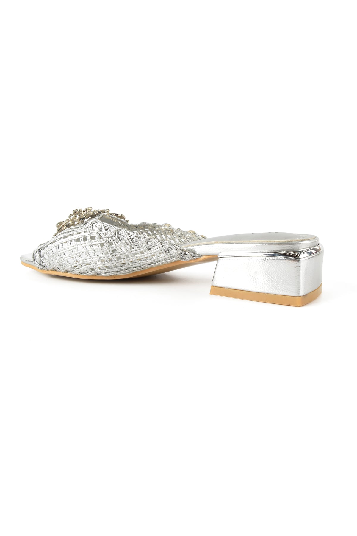 MIA DIVA Crystal Buckle Woven Mules Moria 25109