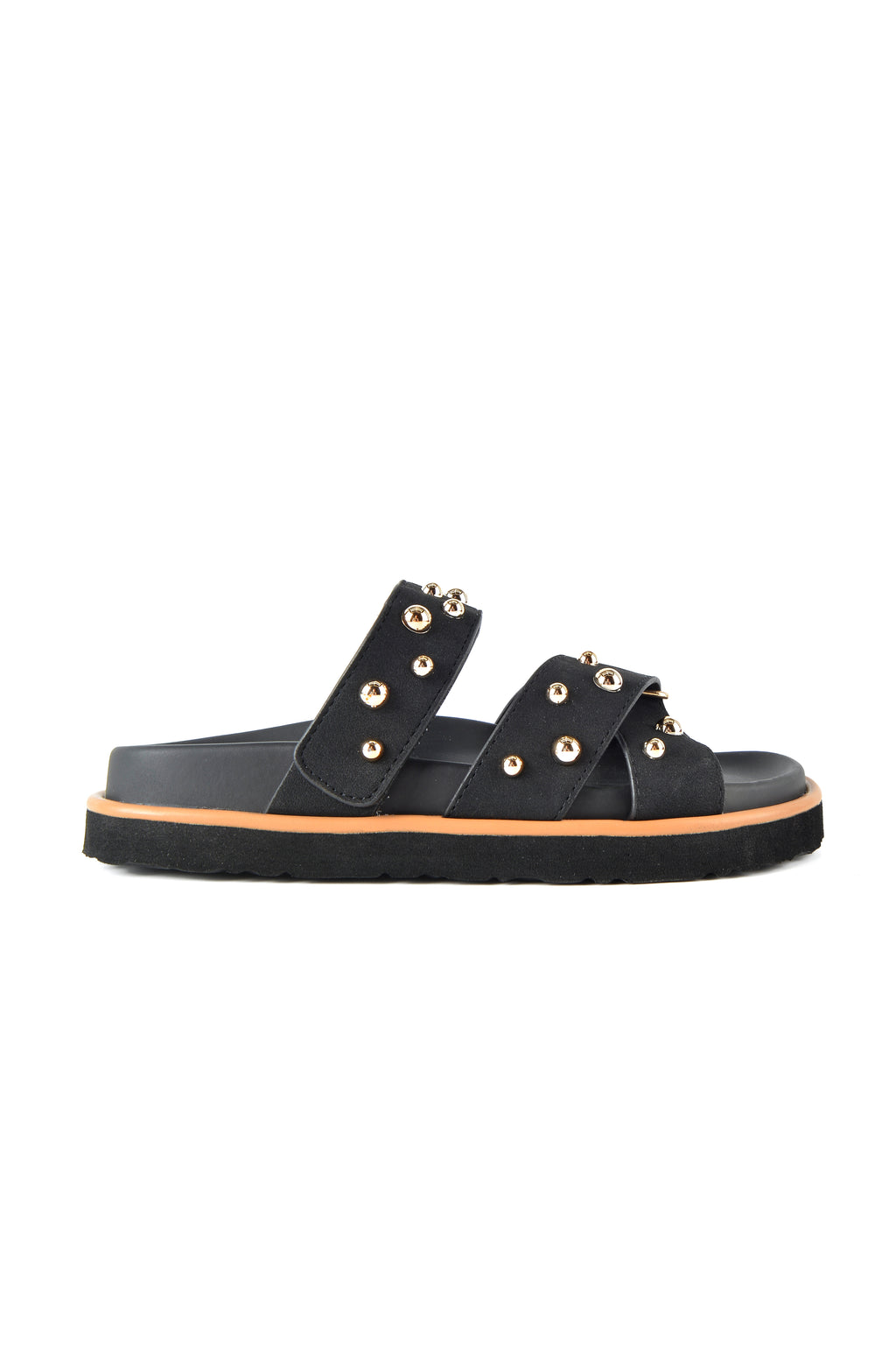 MIA DIVA Studded Cross-Strap Slide Sandals Lucia 2529