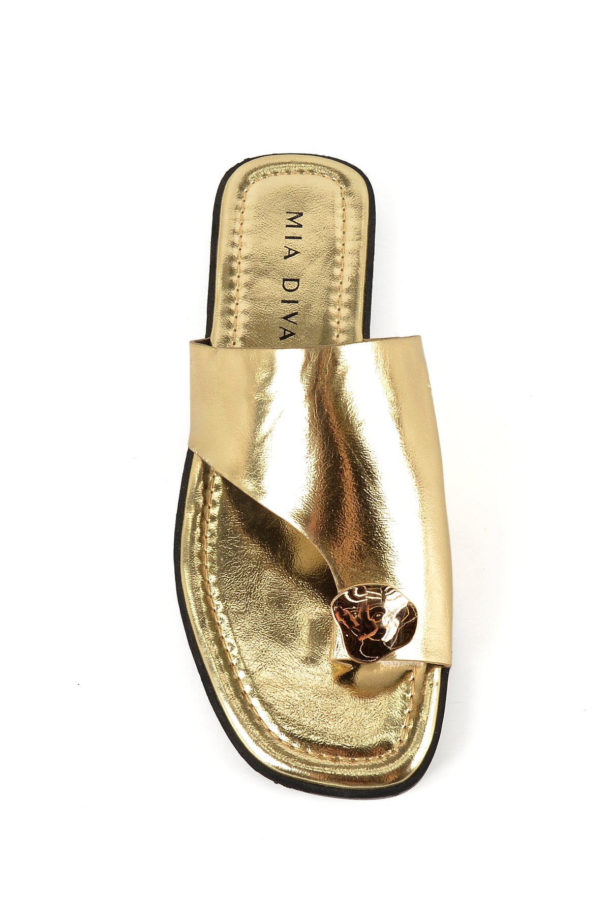 MIA DIVA Metallic Toe Ring Flat Sandals Rocky 25173