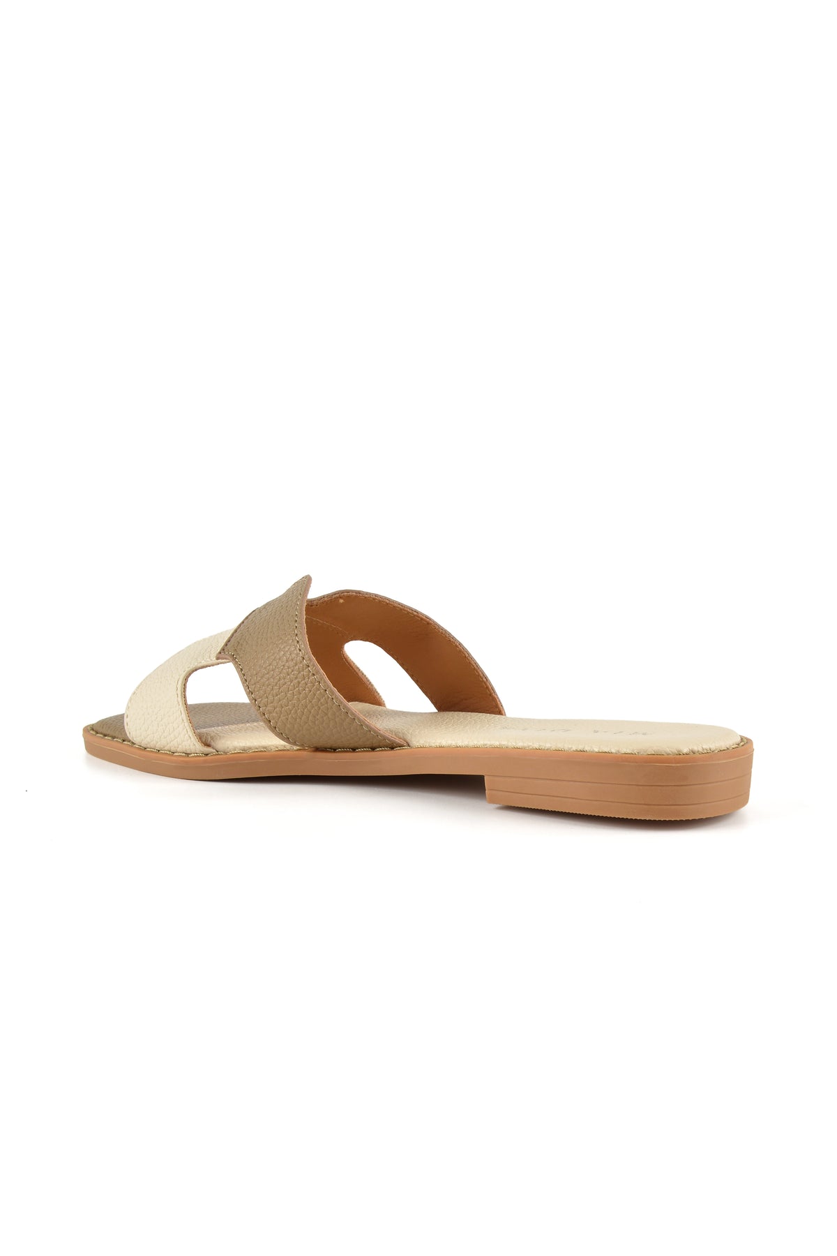 MIA DIVA Contrast Strap Flat Slide Sandals – Multicolor