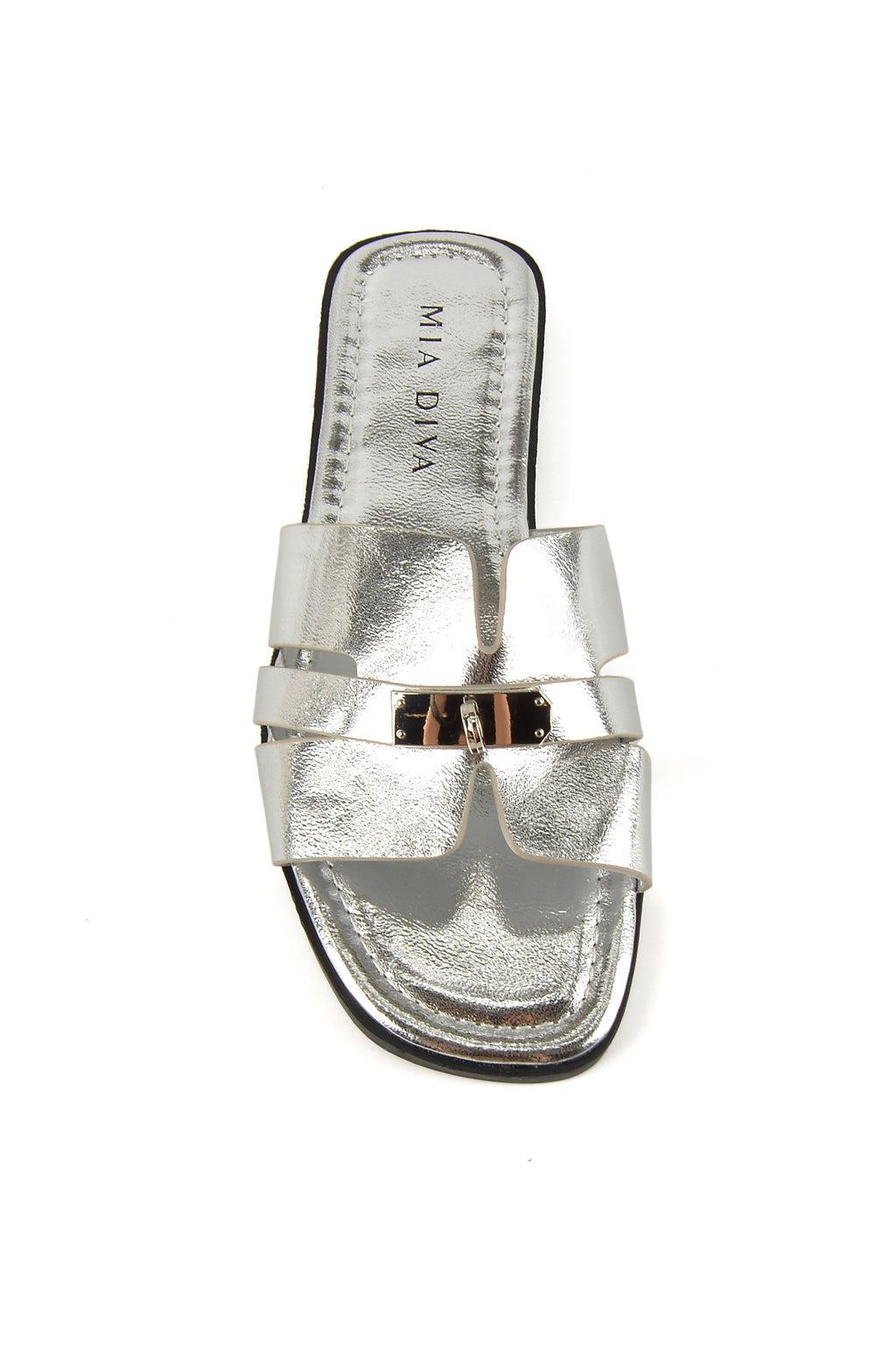 MIA DIVA Metallic Multi-Strap Flat Sandals Oris 2559