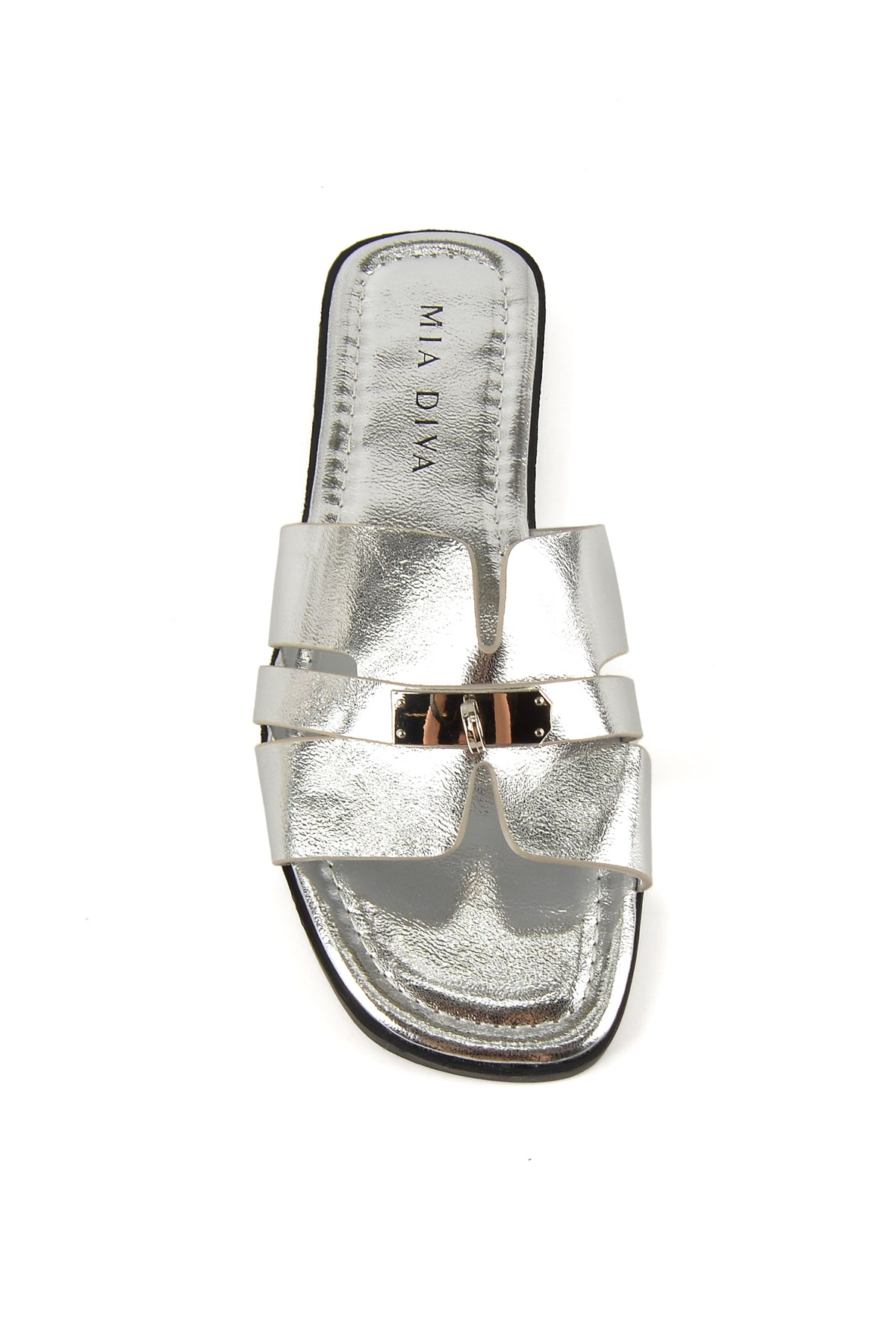 MIA DIVA Metallic Multi-Strap Flat Sandals Oris 2559