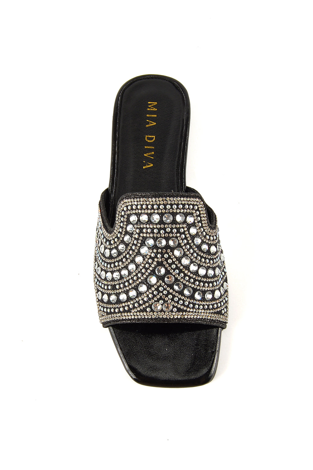 MIA DIVA Rhinestone Flat Slide Sandal Lucca 2539