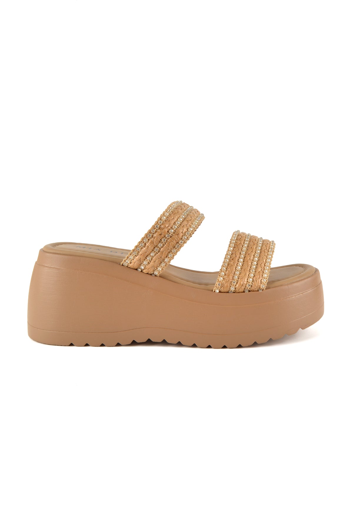 MIA DIVA Embellished Platform Wedge Sandals 2569