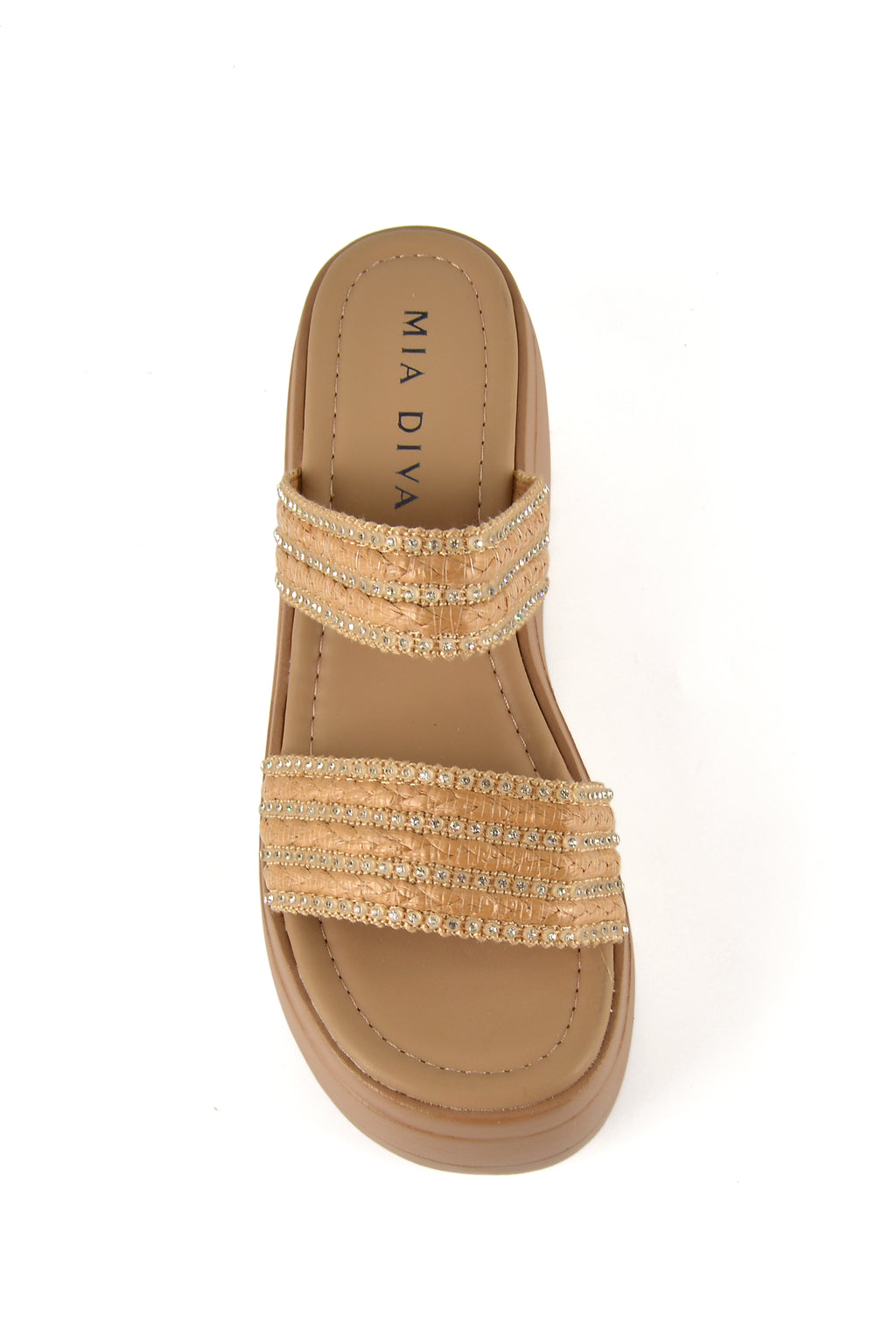 MIA DIVA Embellished Platform Wedge Sandals 2569