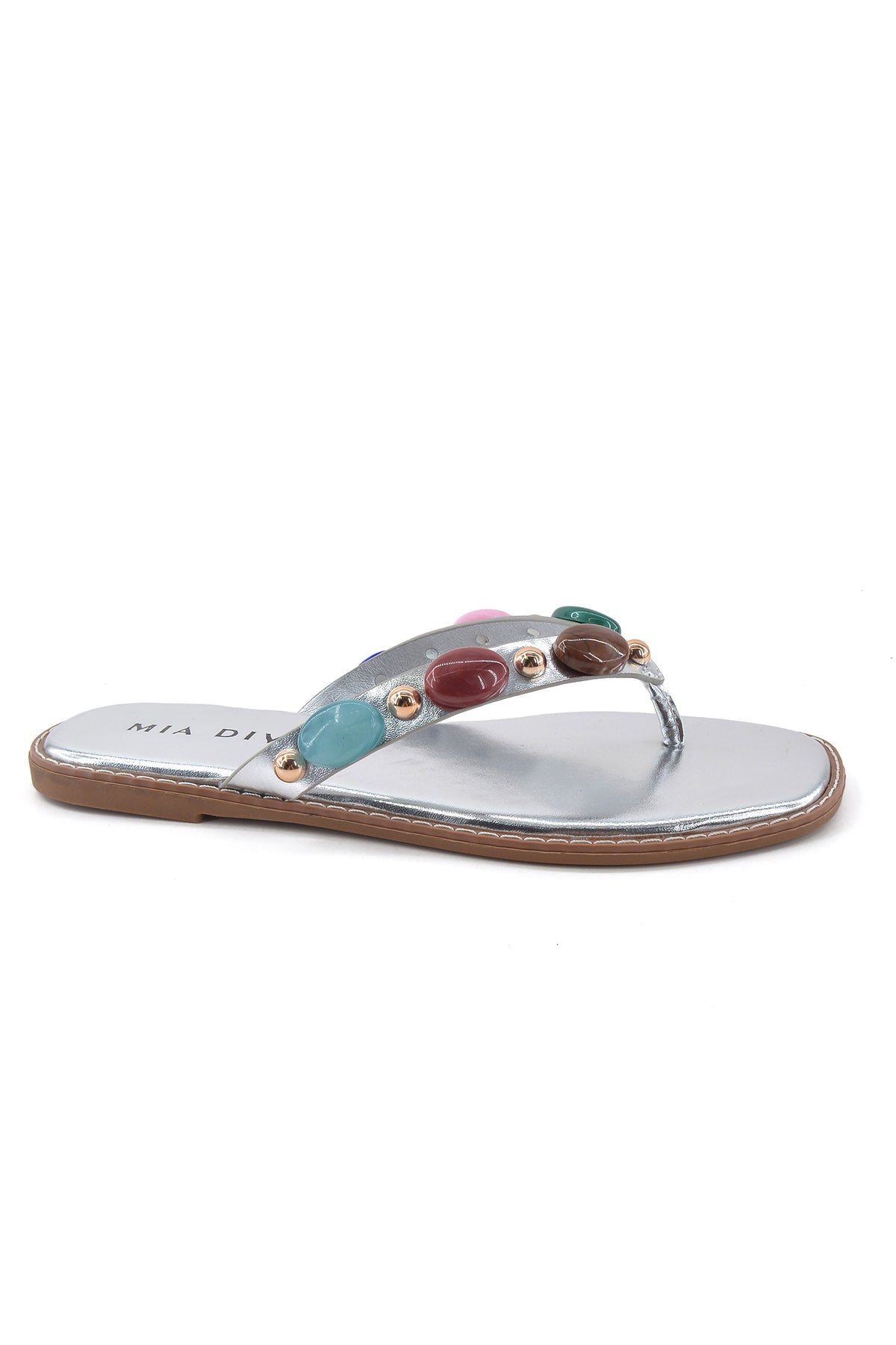 MIA DIVA Colorful Gem Thong Flat Sandals Fuma 25103
