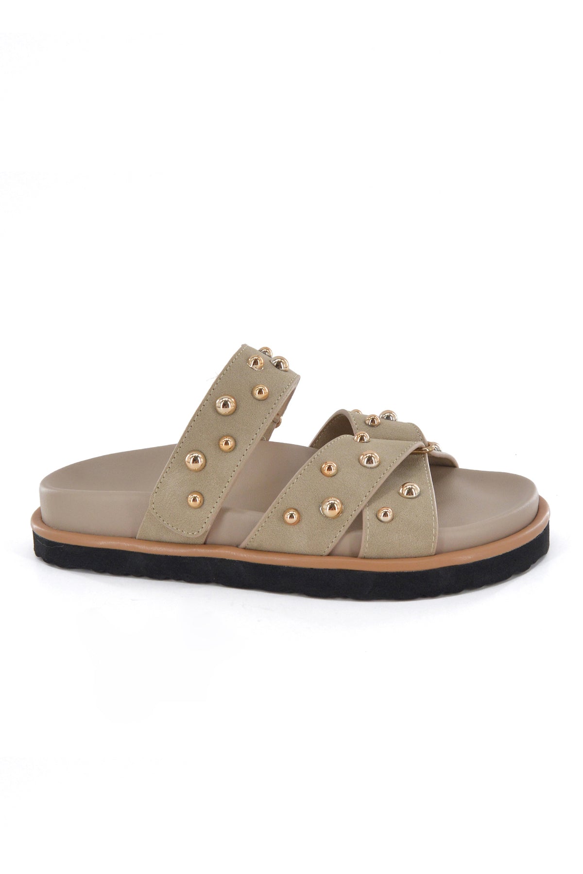 MIA DIVA Studded Cross-Strap Slide Sandals Lucia 2529