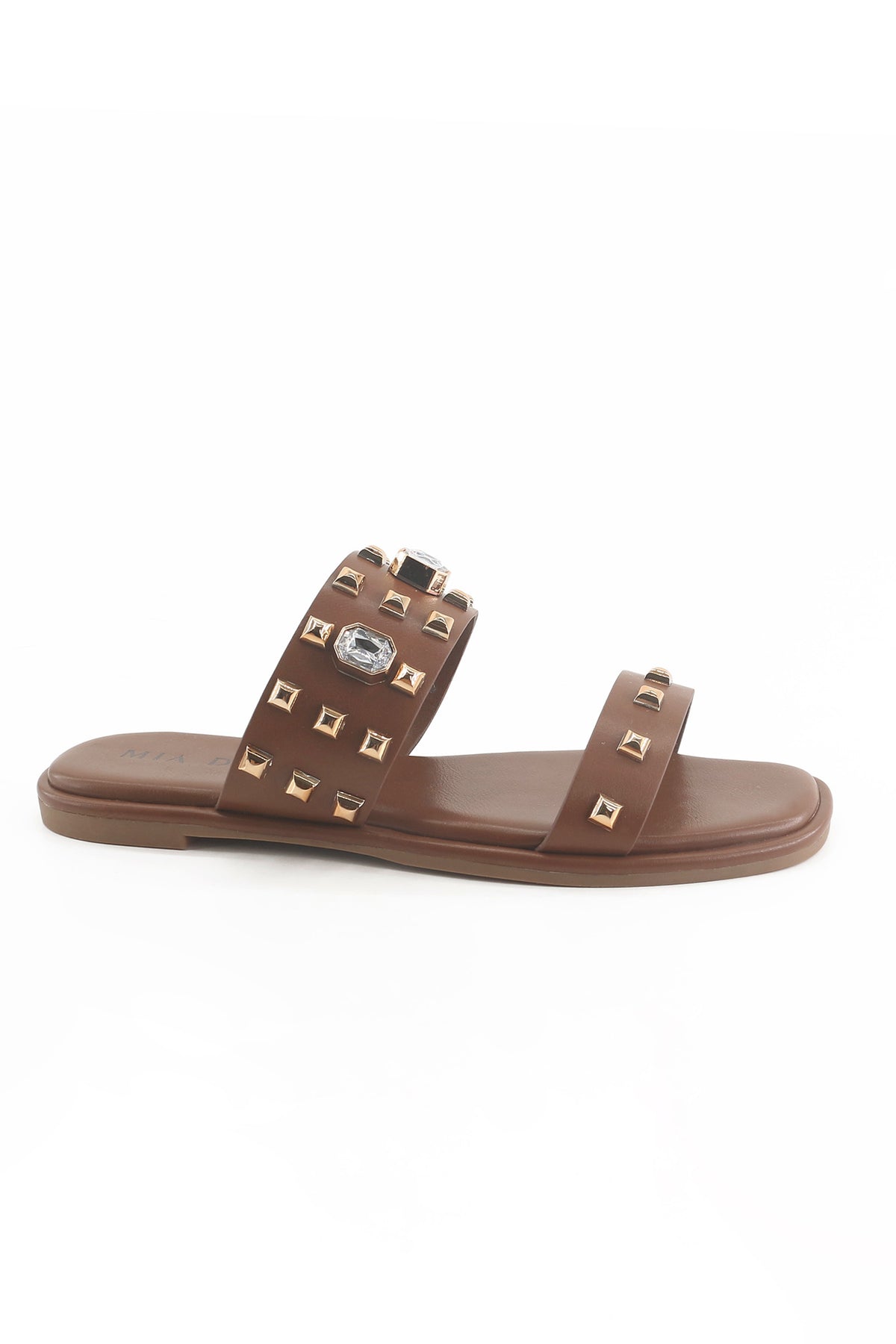 MIA DIVA Double Strap Stud  Flat Sandals Baka 2596